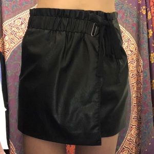 Black leather skirt